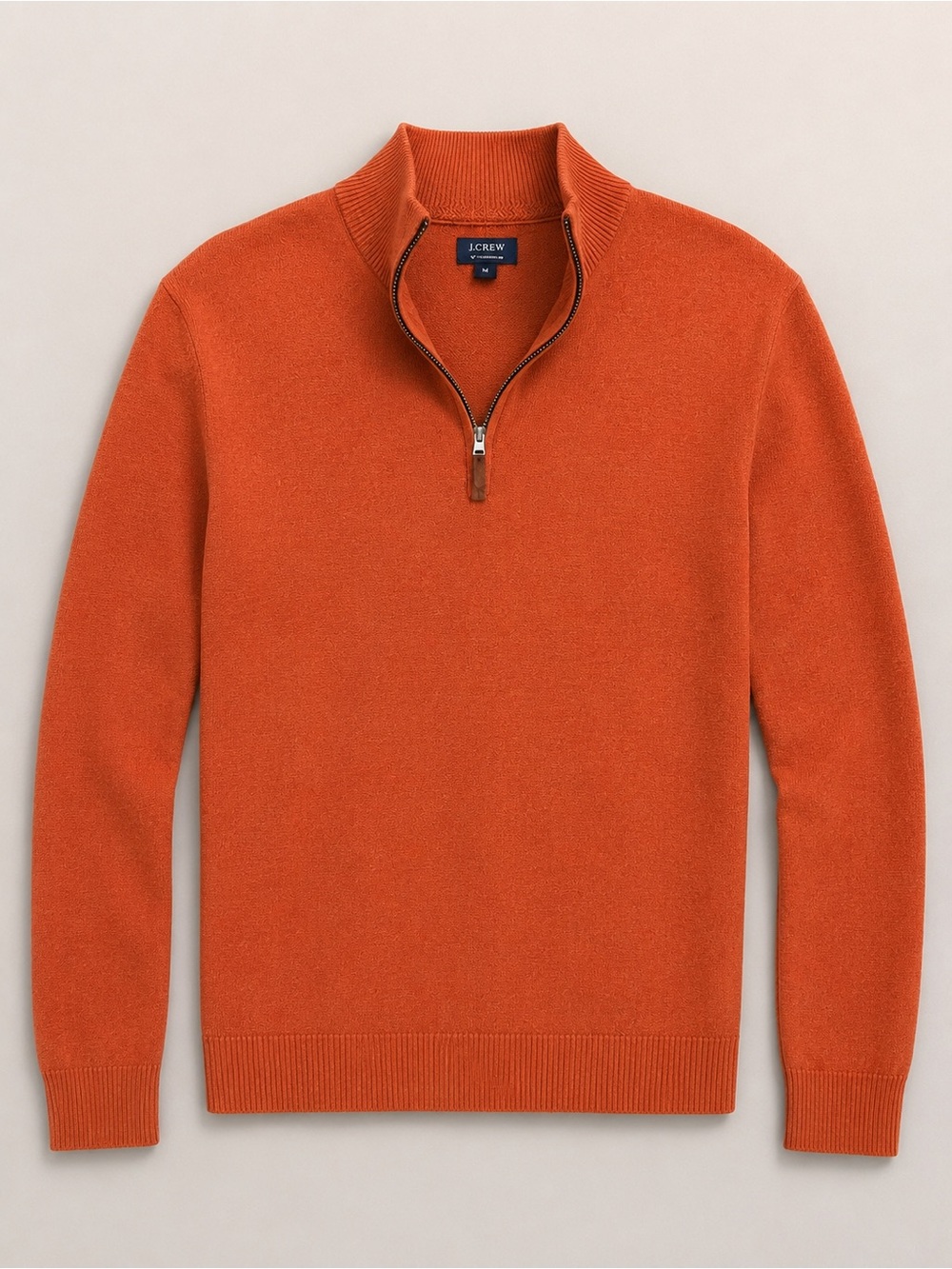 J. Crew Men's Orange Zip-Neck Sweater